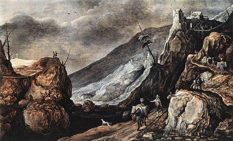 Joos de Momper Landscape with the Temptation of Christ oil painting image